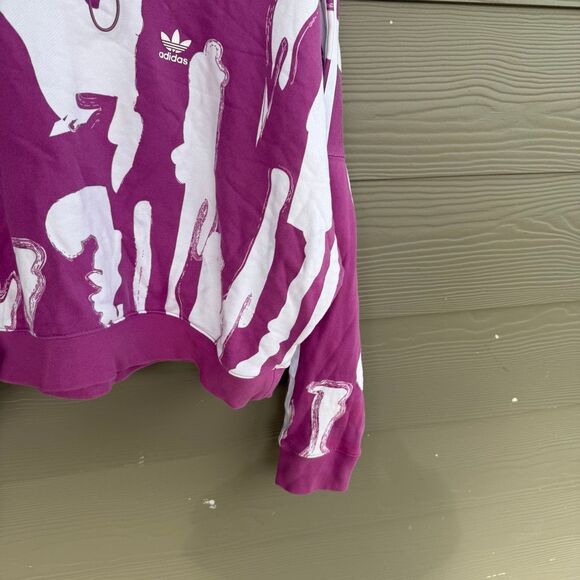 adidas Originals x Thebe Magugu hoodie in semi pulse lilac with all-over print - Picture 4 of 6